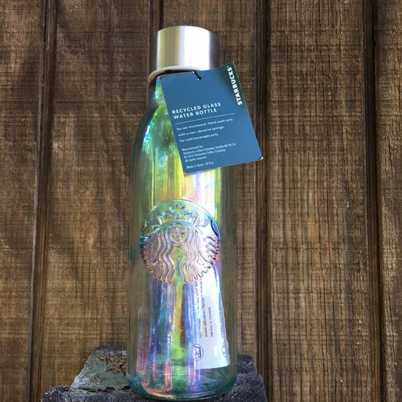 NWT STARBUCKS RECYCLED GLASS WATER BOTTLE - *RARE*